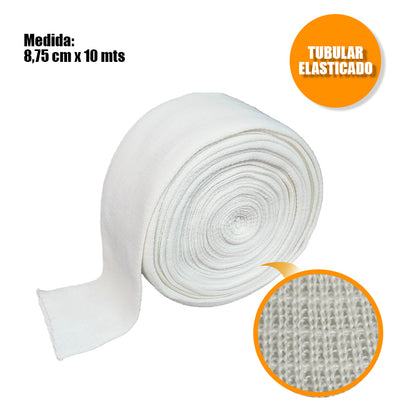 Vendaje tubular elasticado Manga 8,75 cm x 10 mts - blanco - Marca Blunding
