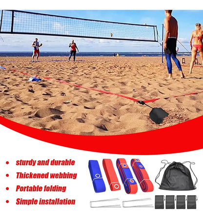 Cinta Demarcacion Cancha playa Voley 16x8mts con estaca
