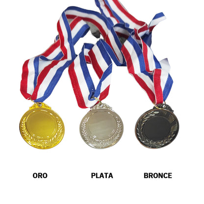 Medalla Deportiva 5 Cm con cinta tricolor