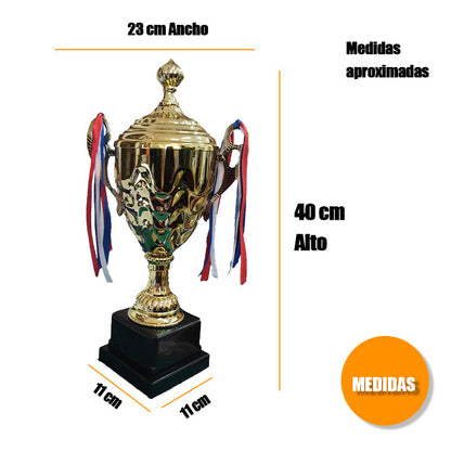 Trofeo Copa deportivo 40 Cm alto Dorado Personalizado - Sublimado