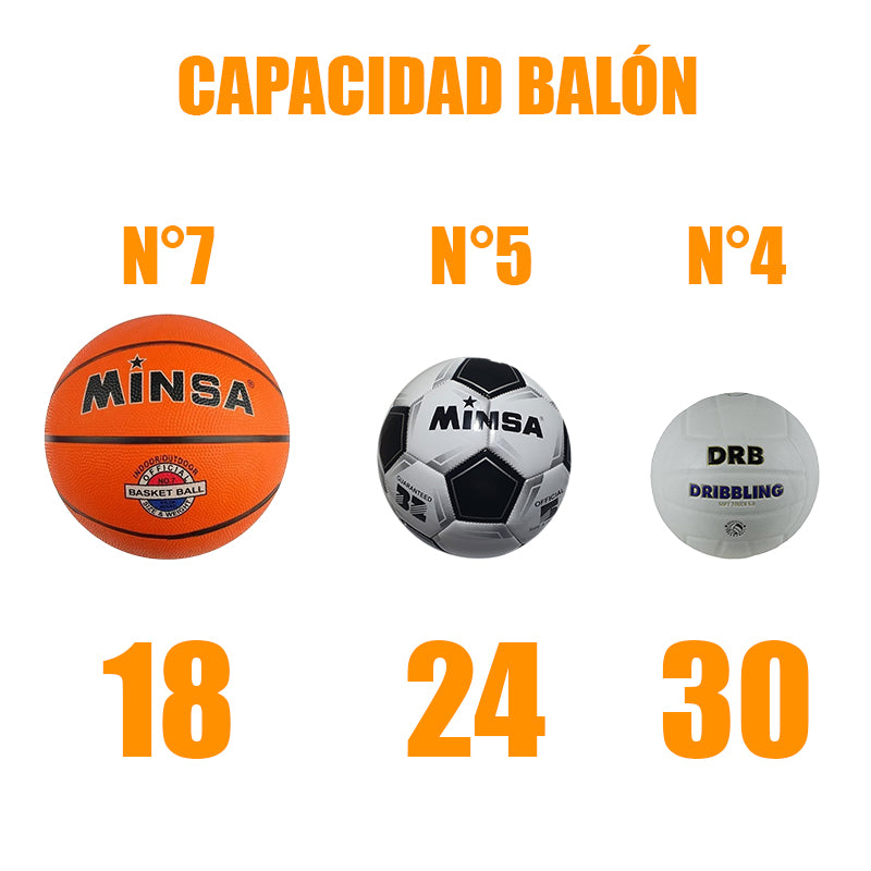 Carro Porta Balones Aluminio Plegable con Ruedas
