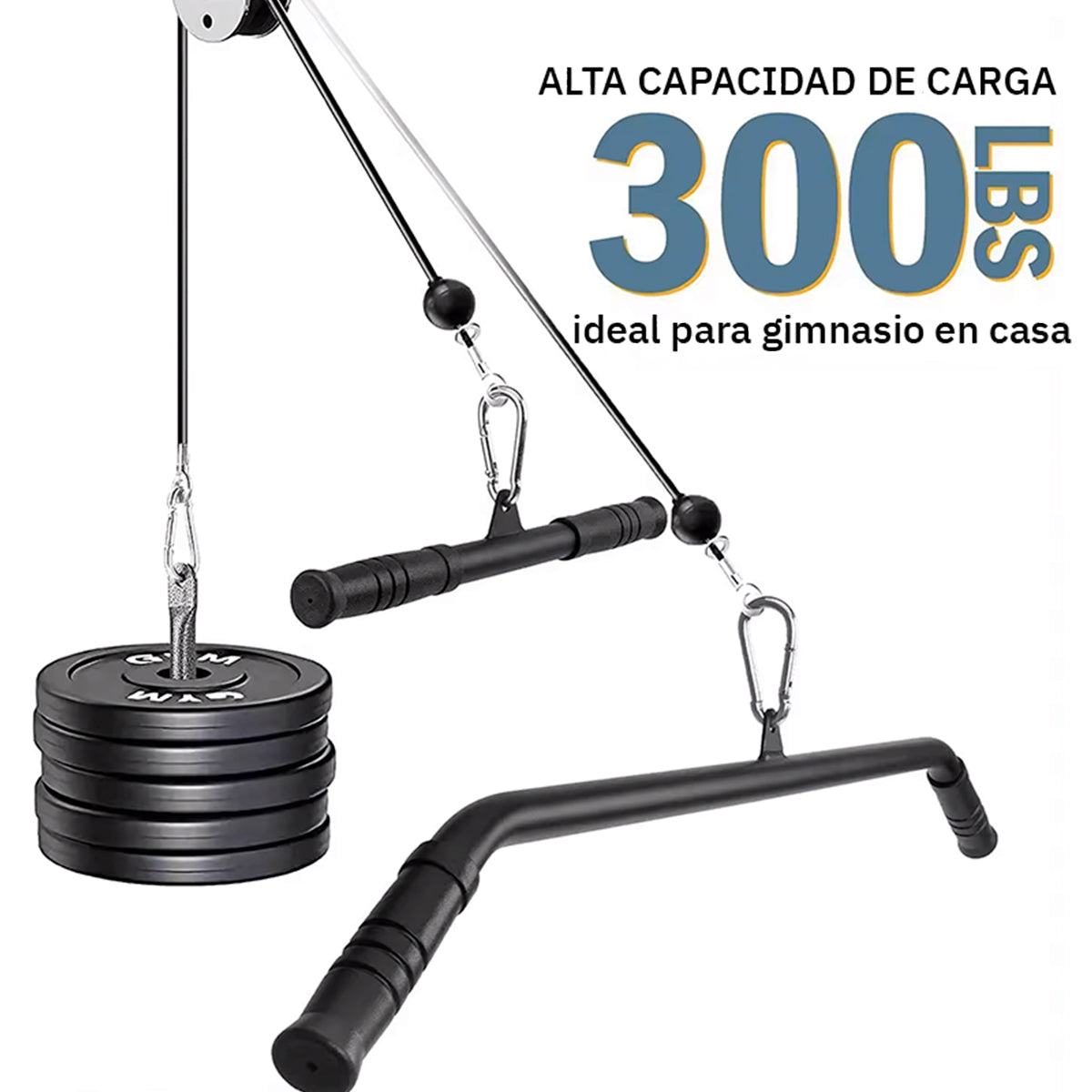 Barra para Polea Largo 40 cm - Gimnasio Dorsal Triceps Biceps