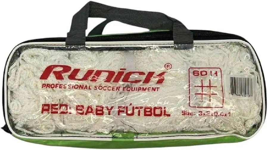 PAR Malla Red Futbol 5x2 7p 4mm Runick Blanca
