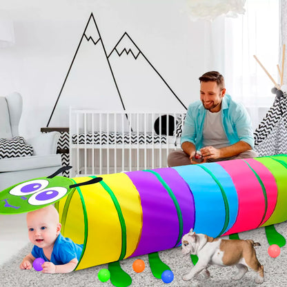 Carpa Túnel Infantil Gusano Diámetro 46cm - L 180cm