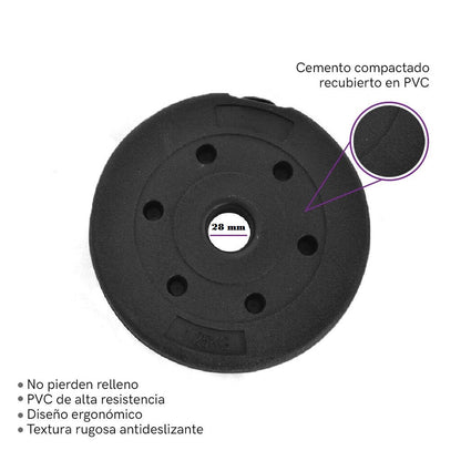 Pack Discos Peso 1par 2,5 Y 2pares 2kg- Total 13kg