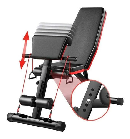 PACK BANCA INCLINABLE MULTIFUNCIONAL + PAR MANCUERNAS + 40KGS EN DISCOS