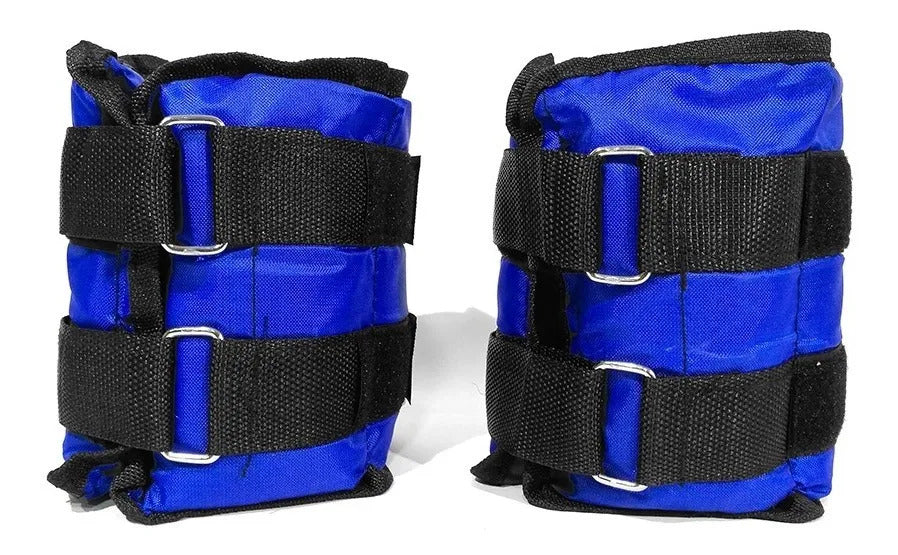 Par Tobilleras Peso Ajustable Ejercicio 2,5 Kg - Total 5kg - Azul