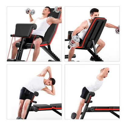 PACK BANCA INCLINABLE MULTIFUNCIONAL + PAR MANCUERNAS + 40KGS EN DISCOS