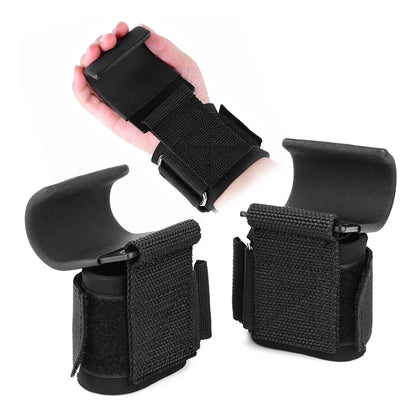 MuÃ±equera Con Gancho. Levantamiento Pesas Gimnasio Crossfit - Negro