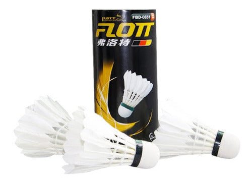 Set 3 Plumillas de Badminton de Pluma natural Flott