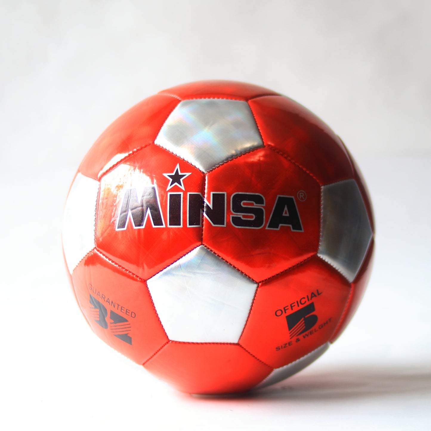 Balón Fútbol MINSA Tamaño Oficial 5 - Capa Brillante Plateado
