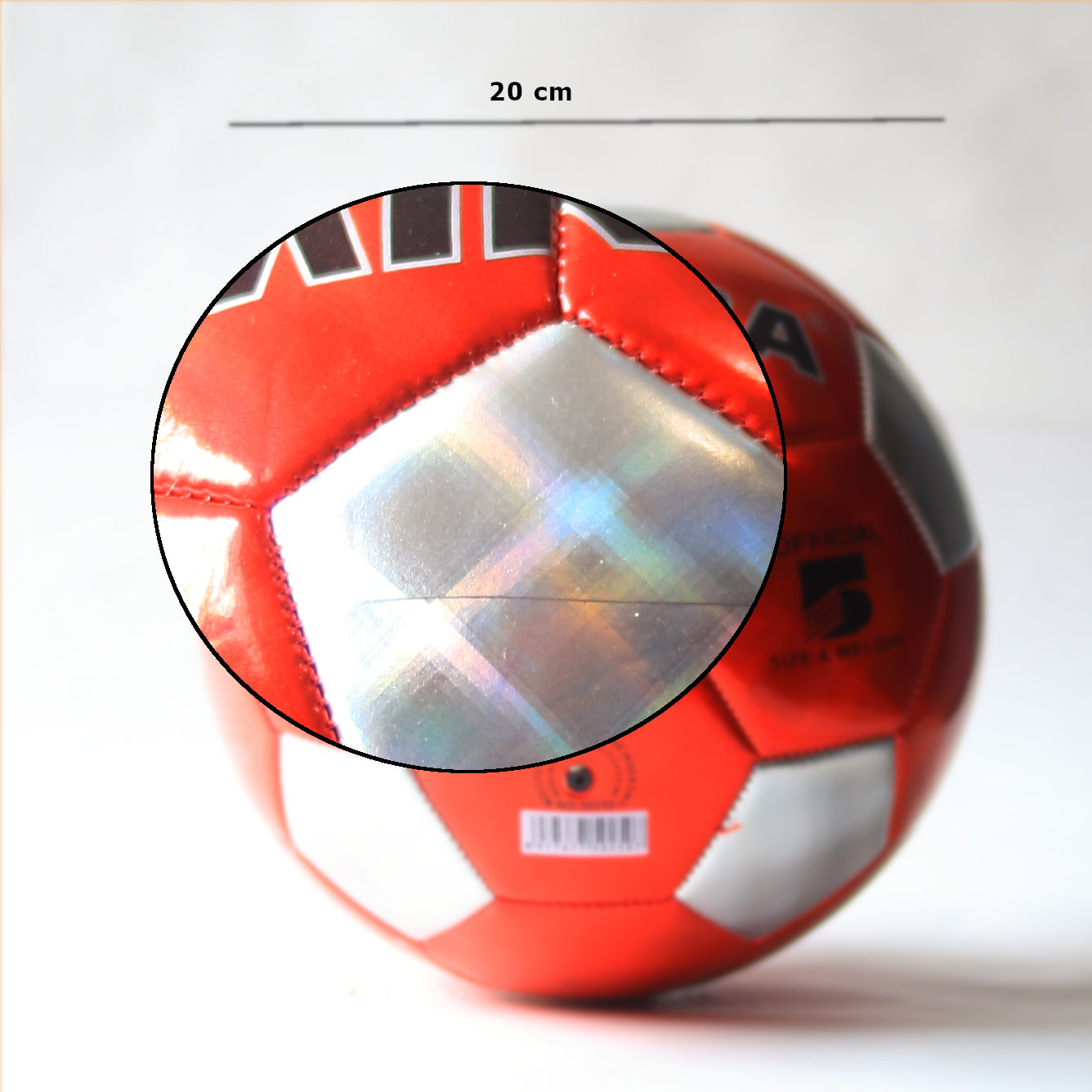 Balón Fútbol MINSA Tamaño Oficial 5 - Capa Brillante Plateado
