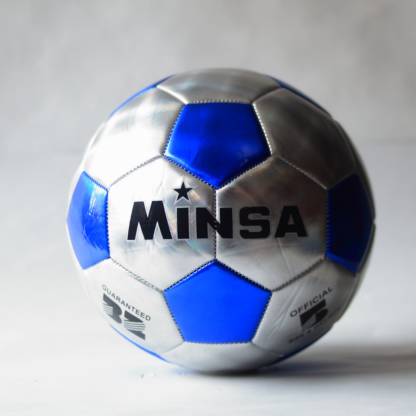 Balón Fútbol MINSA Tamaño Oficial 5 - Capa Brillante Plateado