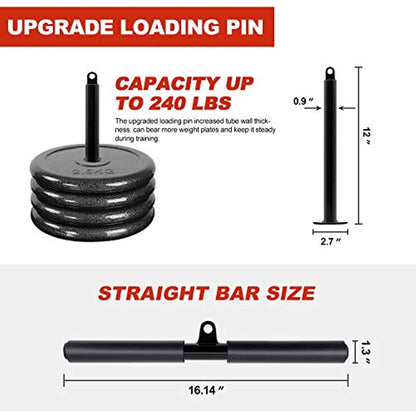 Set Polea Hogar Biceps/Triceps + Barra + Cable + Rueda + Bastón 004