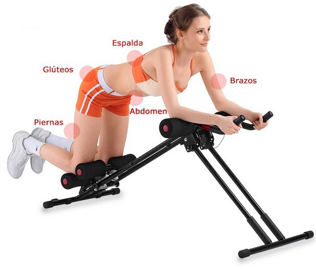 PACK Maquina Abdominal +Ruedita + Set 5x Bandas Gluteos + Discos Deslizantes - PROMO01
